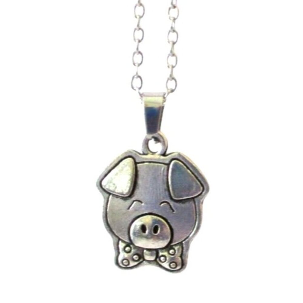 New Smiling Pig Pendant Necklace Chain - Cute Animal Jewelry Gift